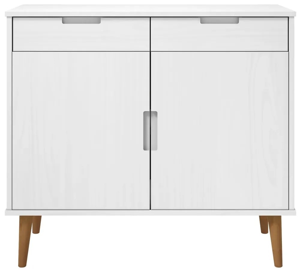 Armário Alto Eva em Pinho Maciço - Branco - Design Escandinavo