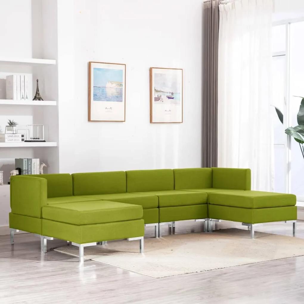 6 pcs conjunto de sofás tecido verde