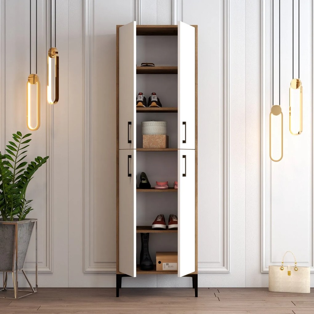 Sapateira Berlin – Nogueira e Branco – 60 cm x 200 cm x 35 cm