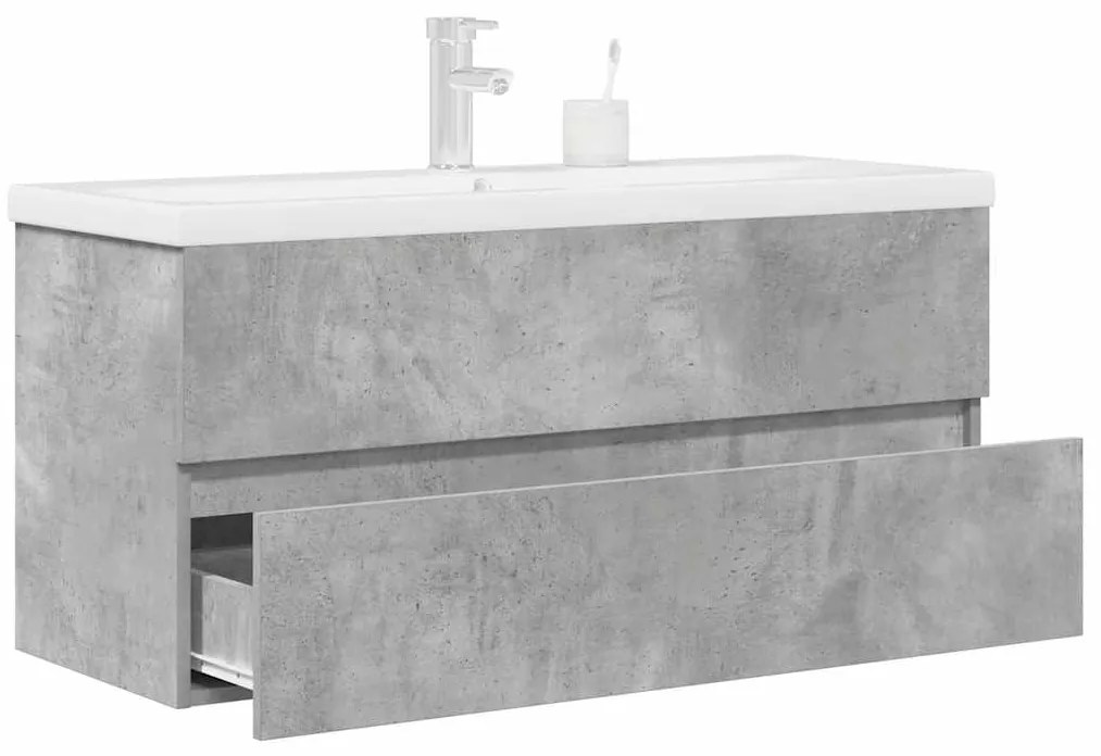 vidaXL 2 pcs conj. móveis casa banho derivados madeira cinza cimento