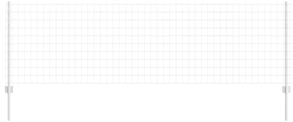 vidaXL Cerca e Poste Prateado 0,8 x 10 m Aço