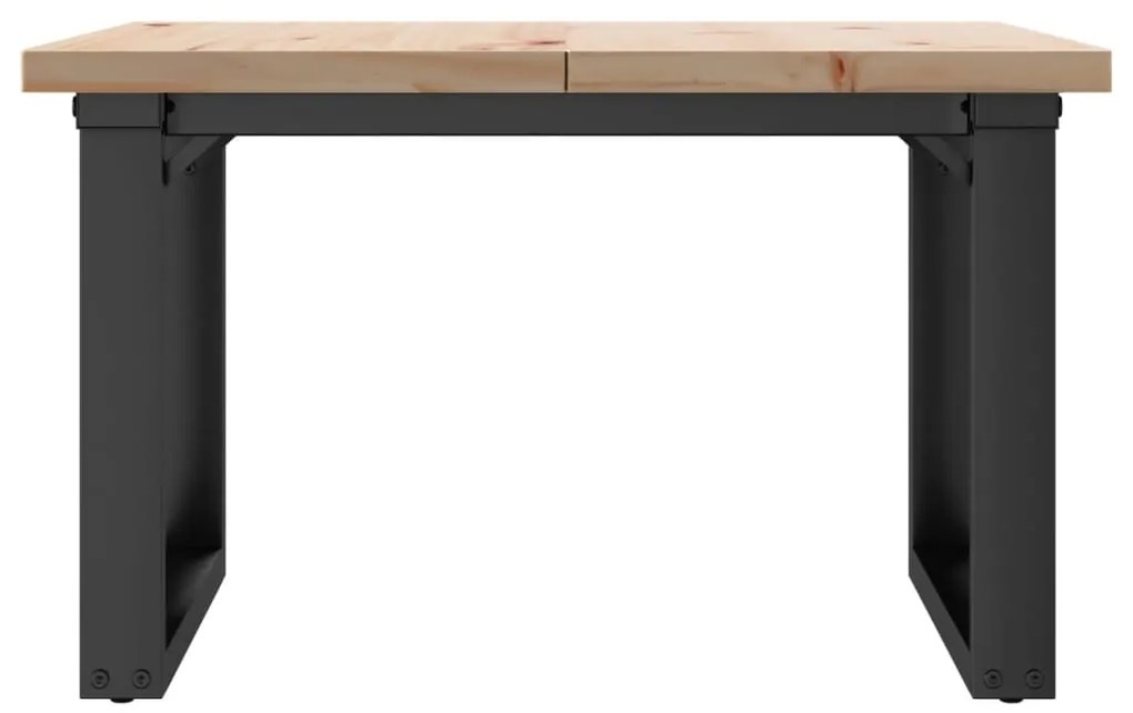 Mesa de centro estrutura em O 70x70x40,5 cm pinho/aço