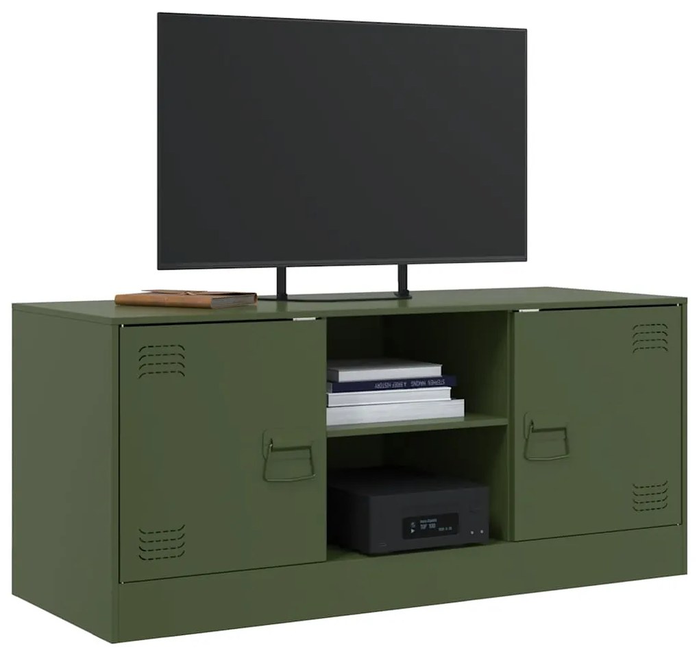 Móvel de TV 99x39x44 aço verde azeitona