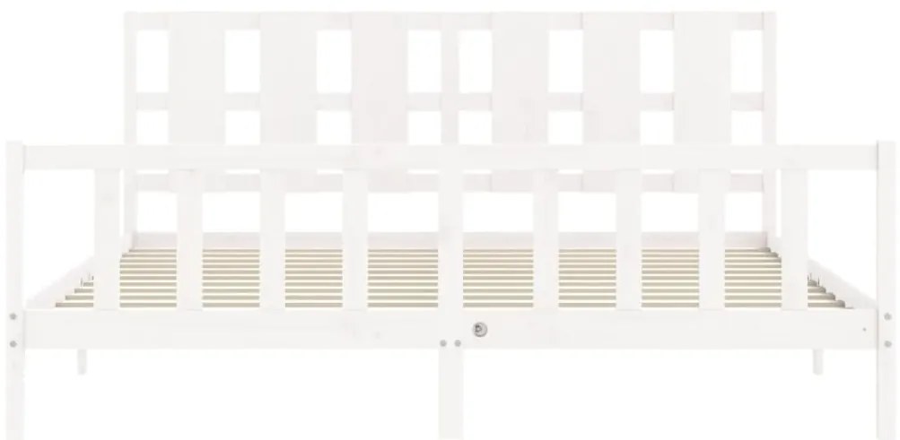 Cama sem colchão 200x200 cm madeira de pinho maciça branco
