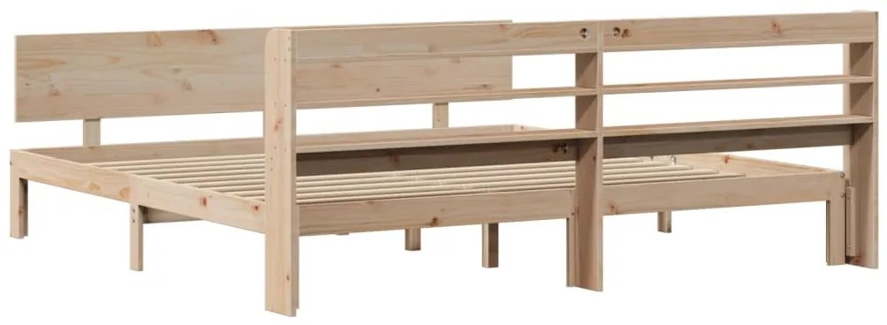 Estrutura de cama com cabeceira 200x200 cm pinho maciço