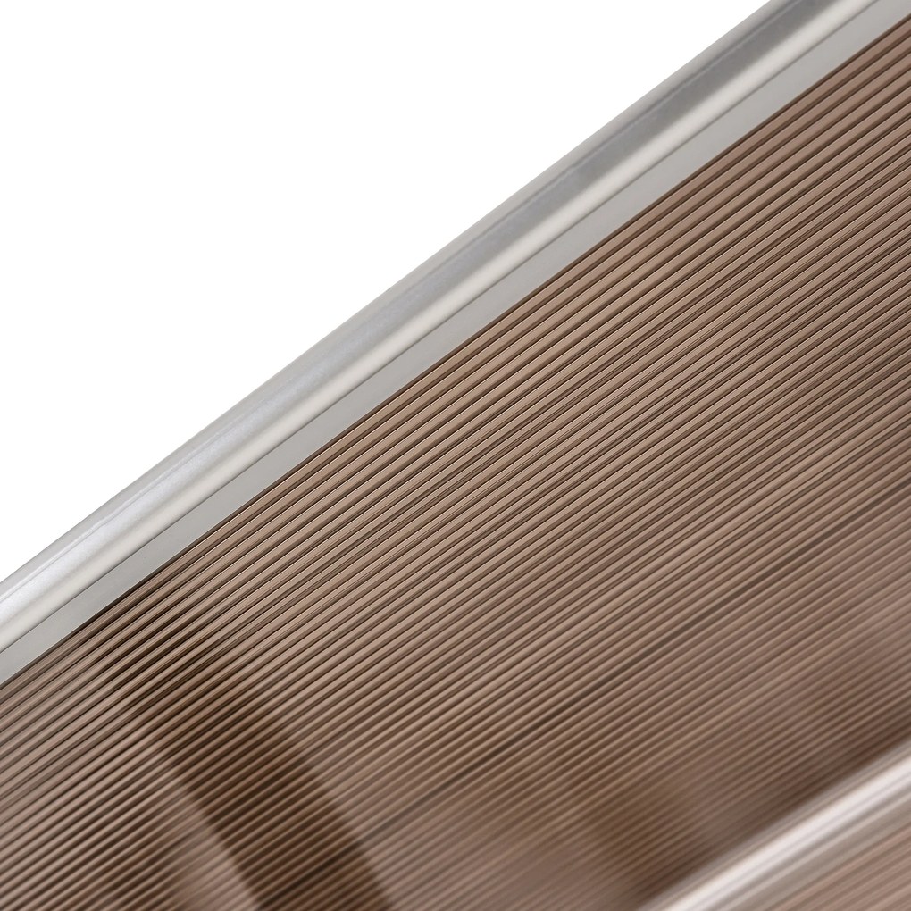 Toldo de Proteção 75x100 cm para Portas e Janelas contra Sol e Chuva com Suporte de Liga de Alumínio Castanho e Preto