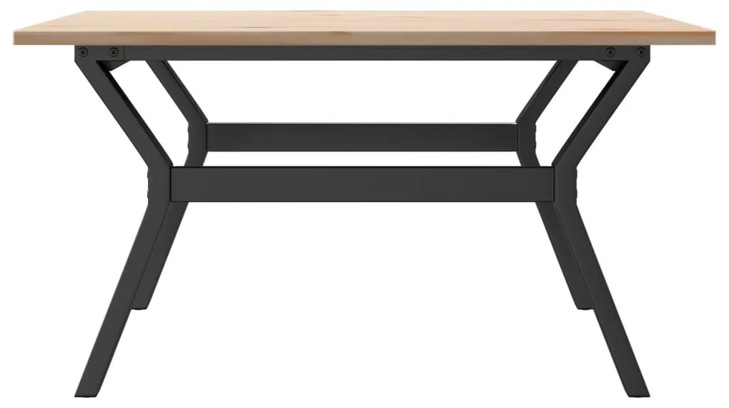 Mesa de centro estrutura em Y 90x90x45 cm pinho e aço