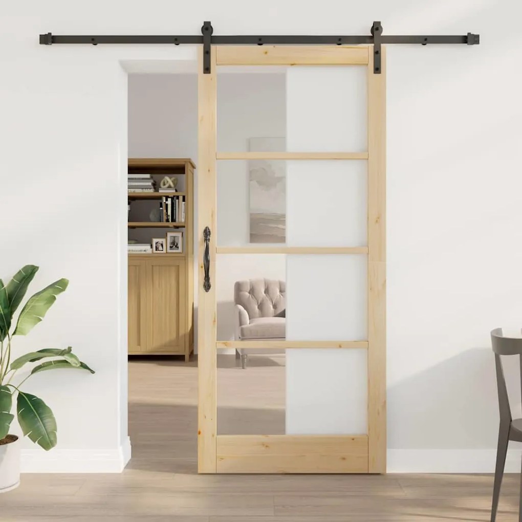 Porta Deslizante vidaXL com Conjunto de Ferragens 'ORKDAL'93x211 cm