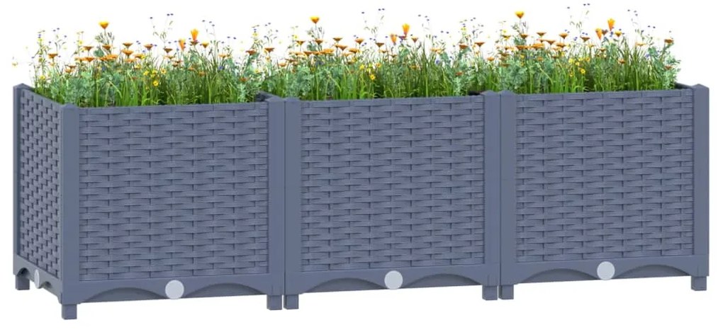 vidaXL Canteiro elevado 120x40x38 cm polipropileno