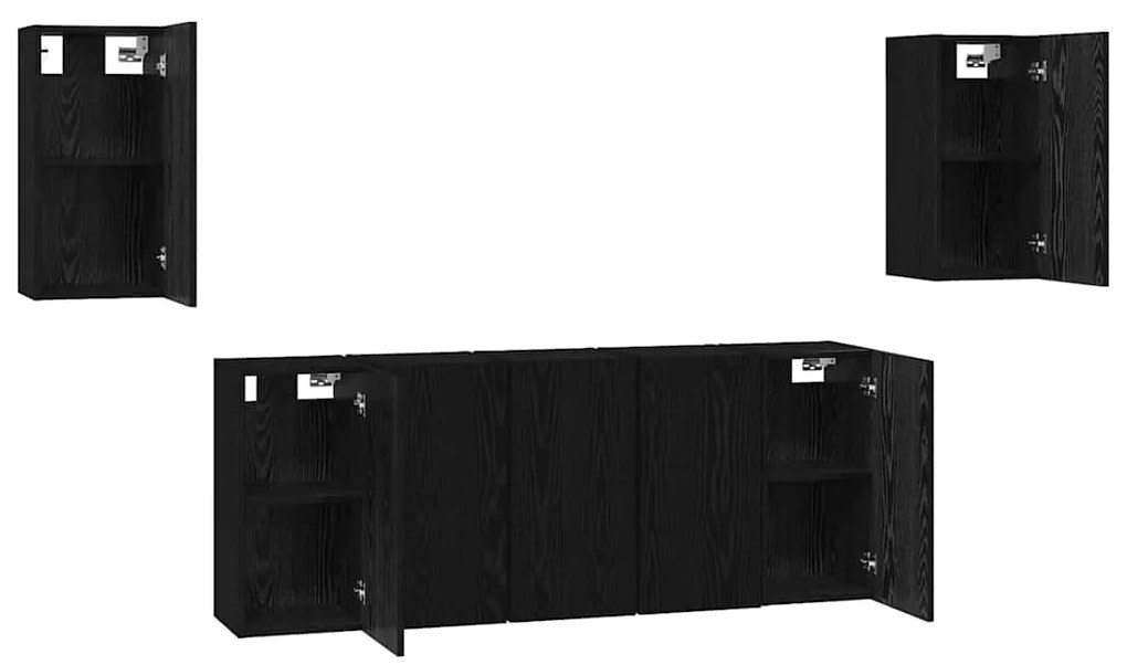 Conjunto de móvel de TV 7 pcs Carvalho preto 30.5 x 30 x 60 cm