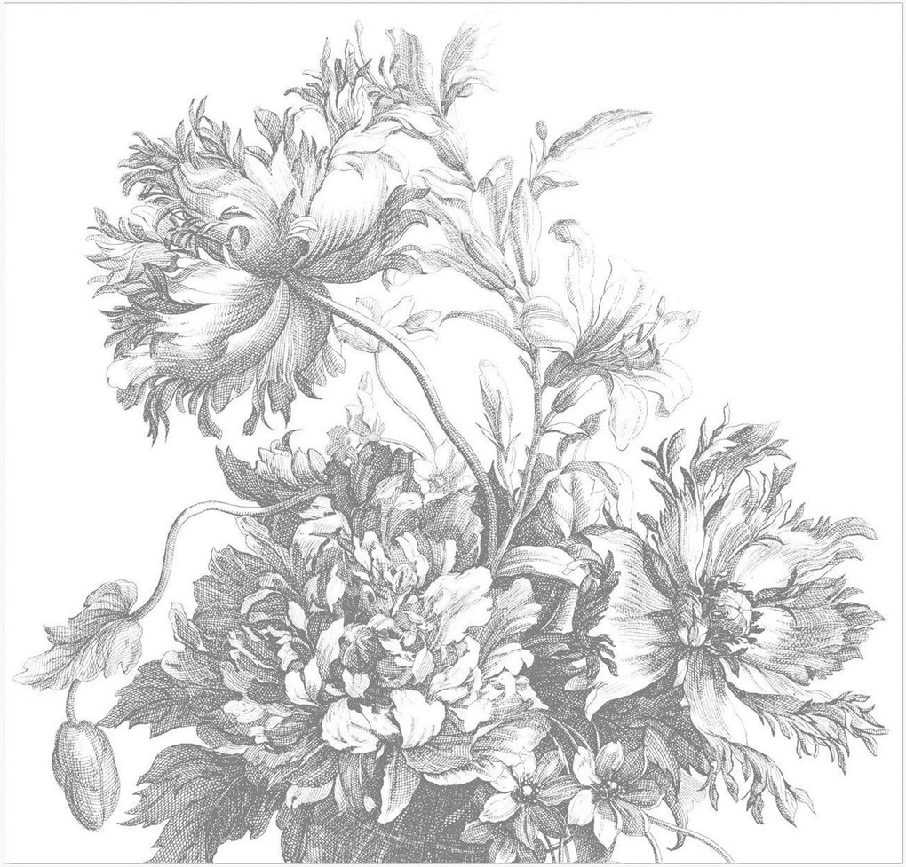 Papel de parede Engraved Flowers