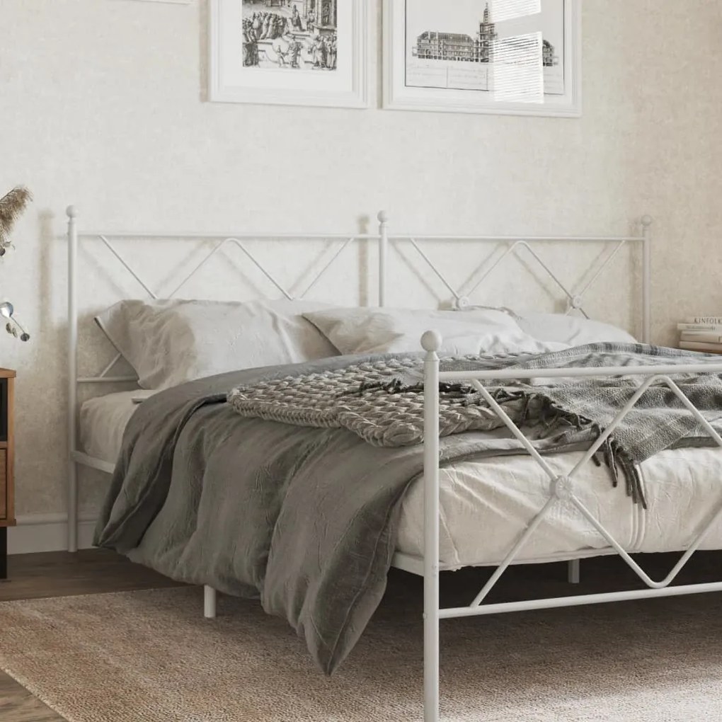 Cabeceira de cama 180 cm metal branco