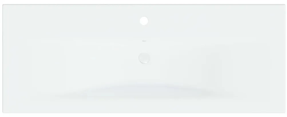 Lavatório embutido c/ torneira 101x39x18 cm cerâmica branco