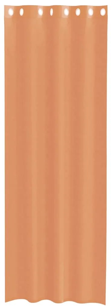 Cortinas de voile com ilhós 2 pcs terracota