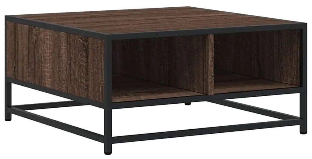 Mesa de centro derivados de madeira e metal carvalho castanho