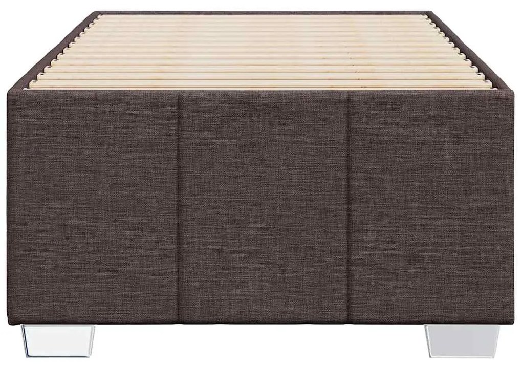 Estrutura de cama sem colchão 90x200 cm tecido castanho-escuro
