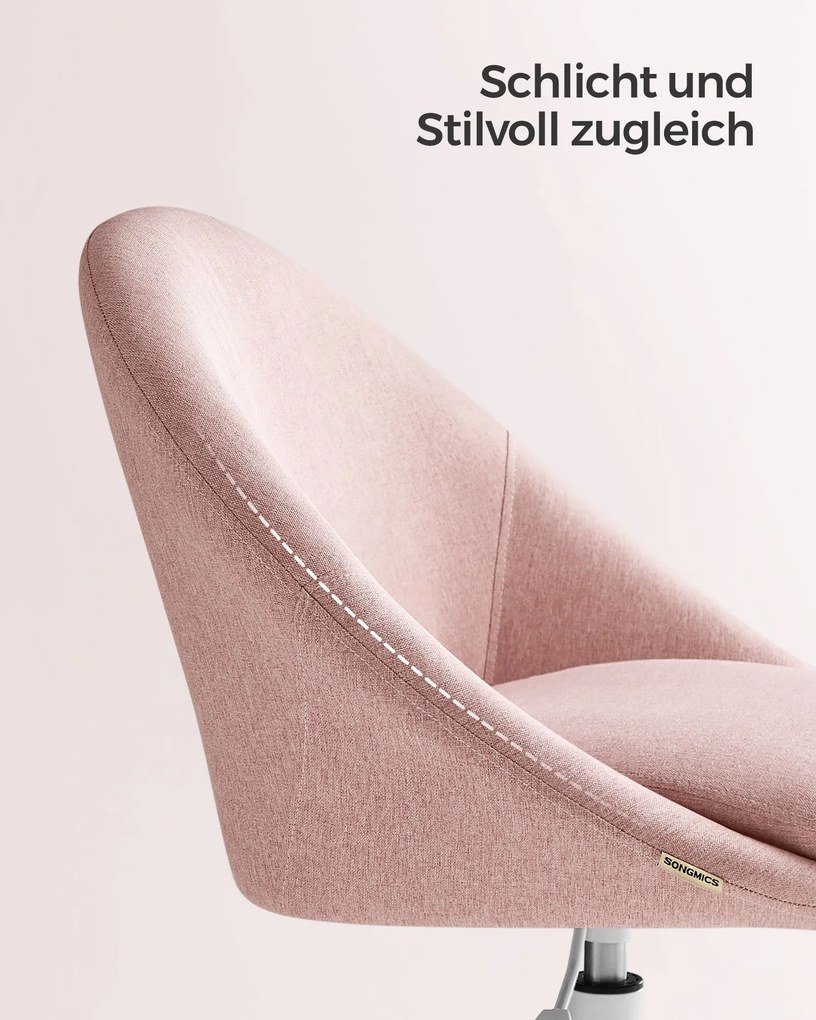 Cadeira para escritório 60 x 60 x (80-90) cm, ajustável em altura, rosa