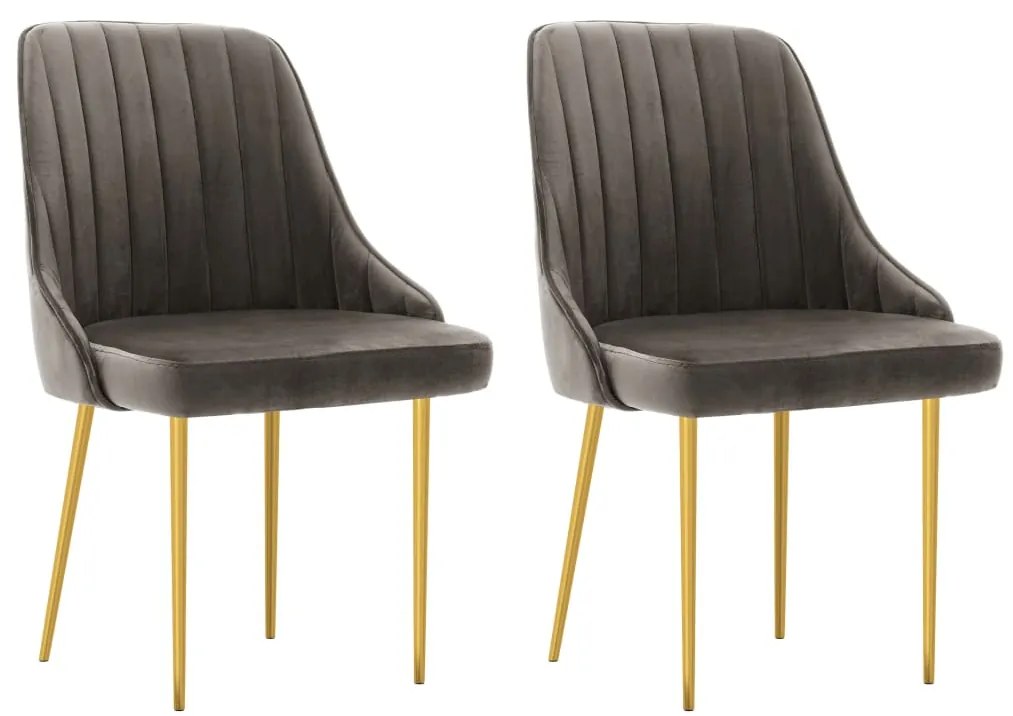 vidaXL Cadeiras de jantar 2 pcs veludo cinzento-escuro