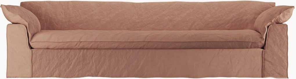 Sofá Nomad: 305 cm - Linho, Rosa Suave (4 lugares)