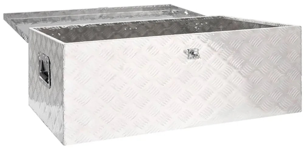 Caixa de arrumação 100x55x37 cm alumínio prateado