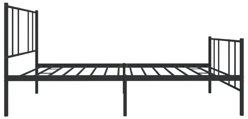 Estrutura de cama com cabeceira e pés 107x203 cm metal preto