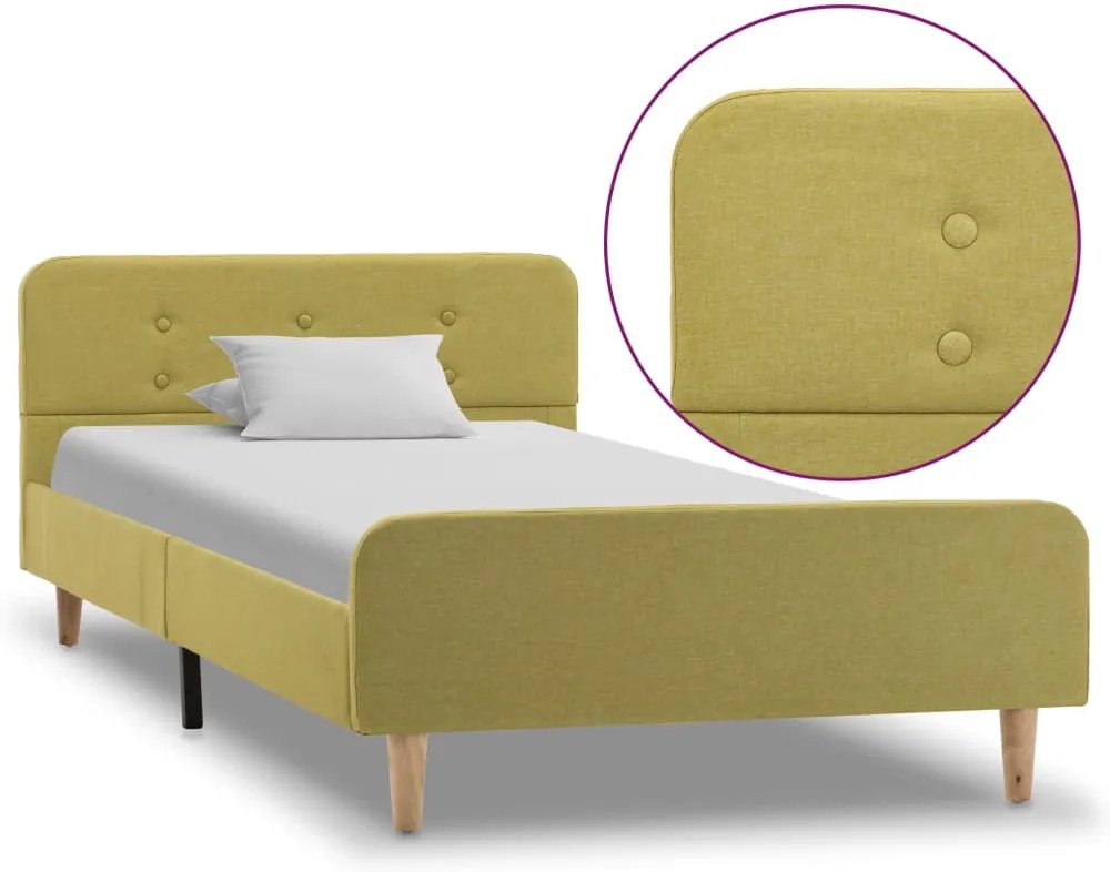 Estrutura de cama em tecido verde 90x200 cm