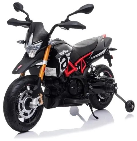 Aprilia Dorsoduro 12v, Mota elétrica Infantil assento de couro, pneus de borracha EVA Vermelha