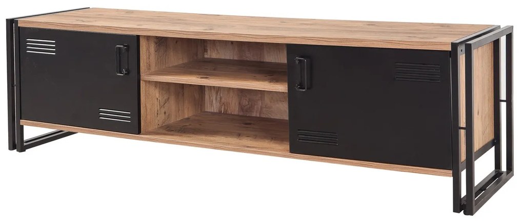 Móvel TV Cosmo – Pinho Atlântico e Preto – 180x50x45 cm