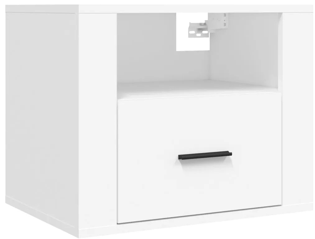 Mesas de cabeceira de parede 2 pcs 50x36x40 cm branco