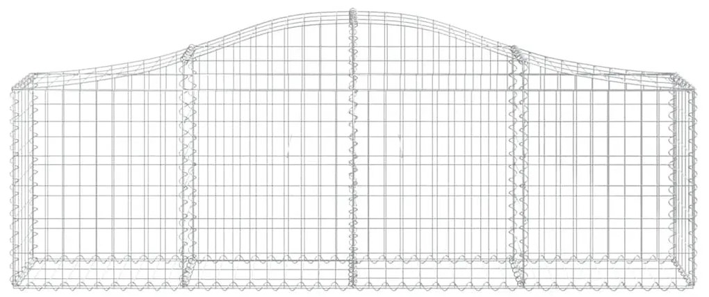 Cestos gabião arqueados 3 pcs 200x30x60/80 cm ferro galvanizado