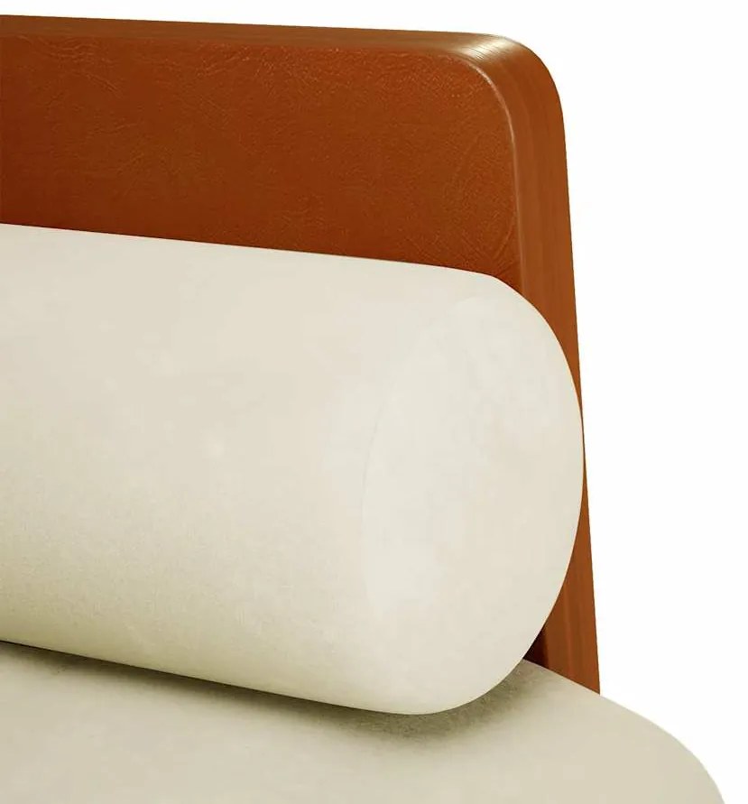 Sofá-luvas com rolos 110 cm veludo creme
