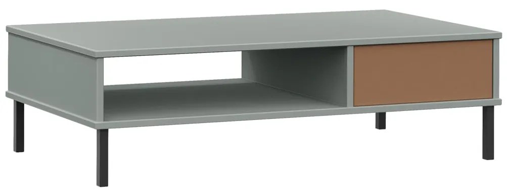 Mesa de centro c/ pernas de metal pinho maciço OSLO cinzento