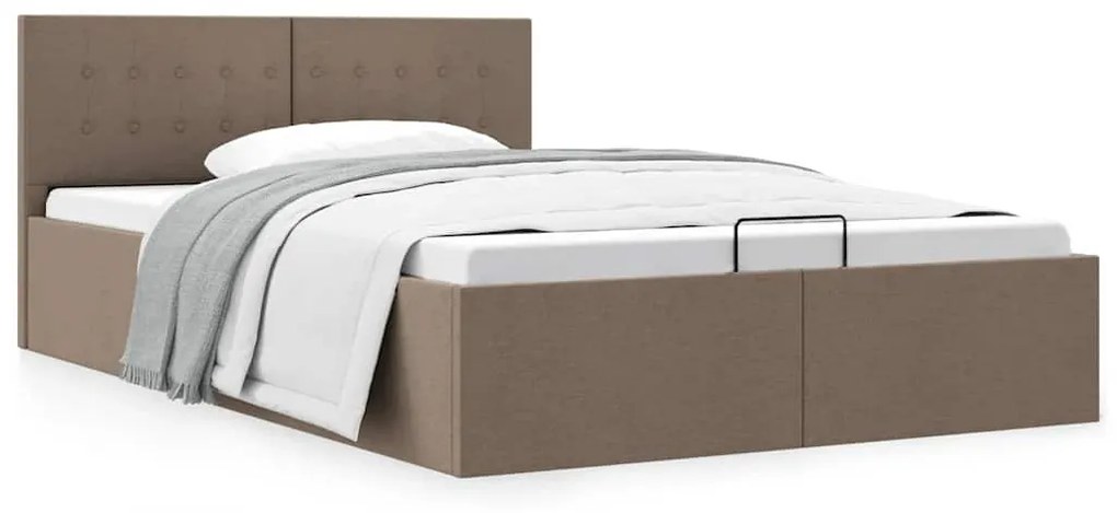 Cama hidráulica c/ arrumação 120x200cm tecido cinza-acastanhado