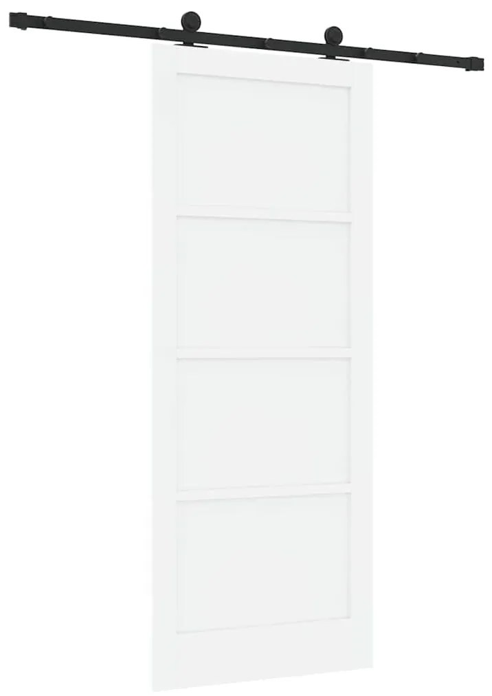 Porta Deslizante vidaXL com Conjunto de Ferragens Branca 86x211 cm Mad