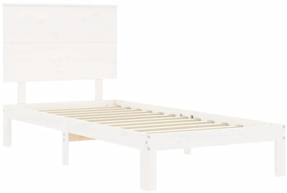 Cama sem colchão 100x200 cm madeira de pinho maciça branco