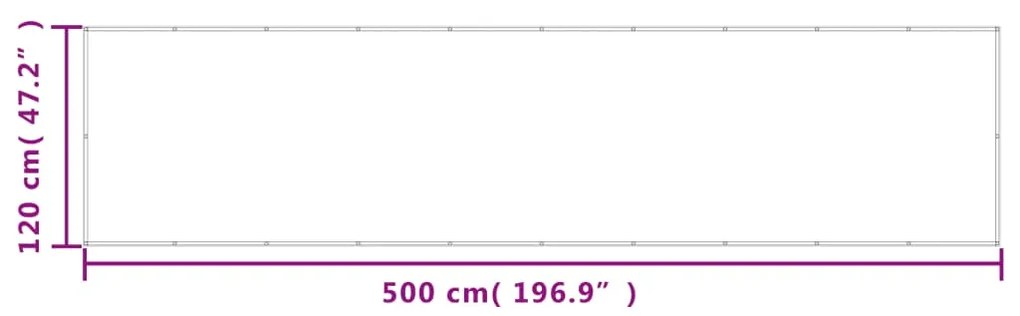 Tela de varanda 120x500 cm 100% poliéster oxford cor areia