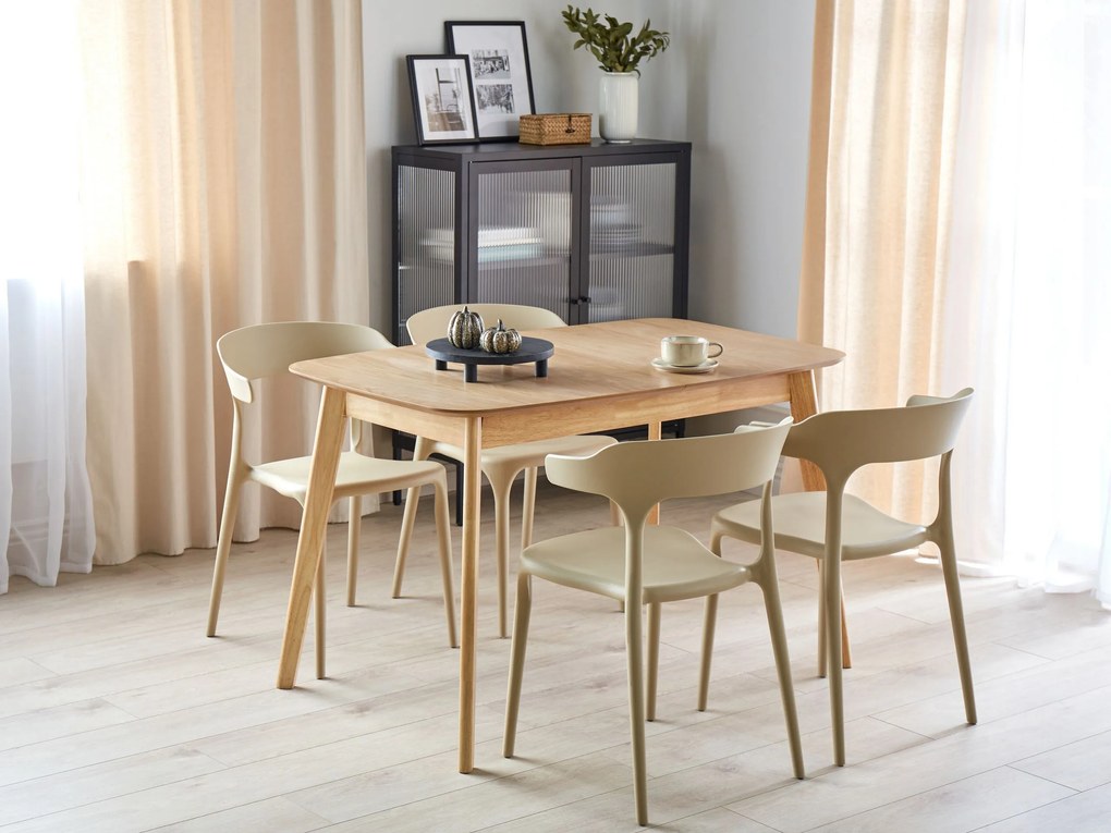 Mesa de refeição extensível em madeira castanha clara 120/150 x 75 cm MADOX Beliani