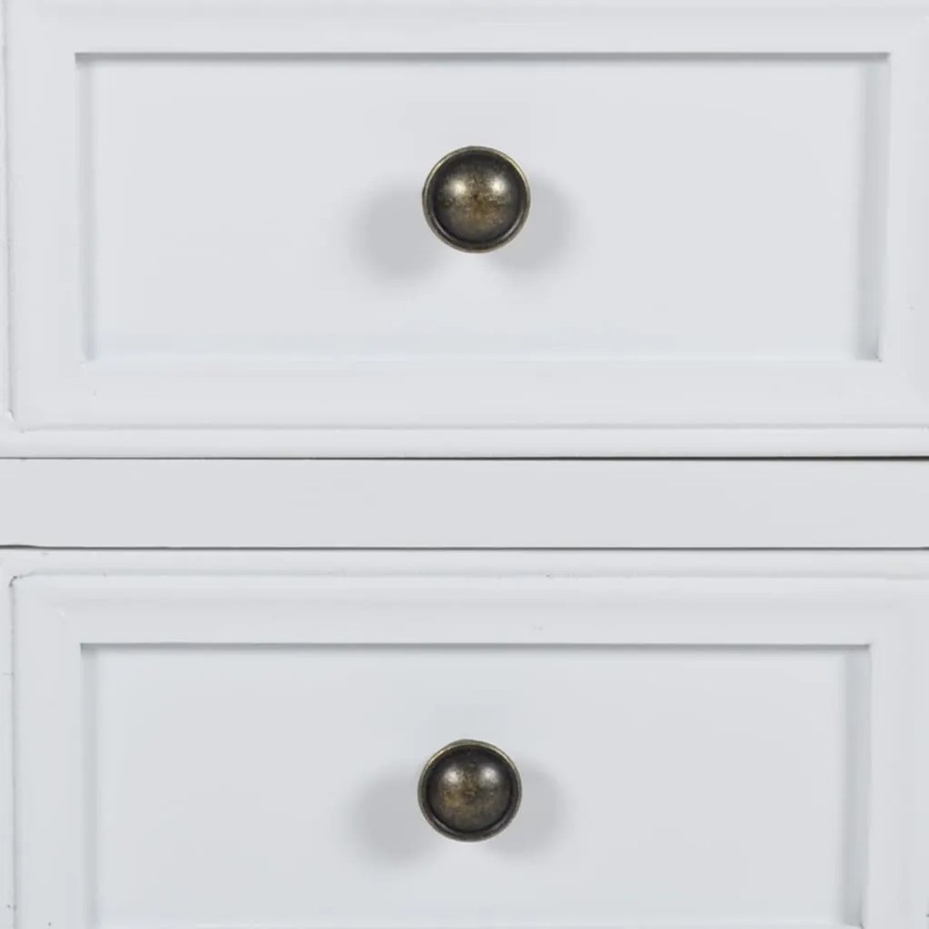 Mesa de cabeceira com 2 gavetas MDF branco