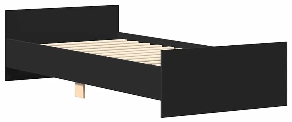 Estrutura de cama 90x190 cm derivados de madeira preto