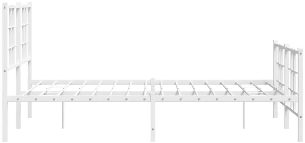 Estrutura de cama com cabeceira e pés 120x190 cm metal branco