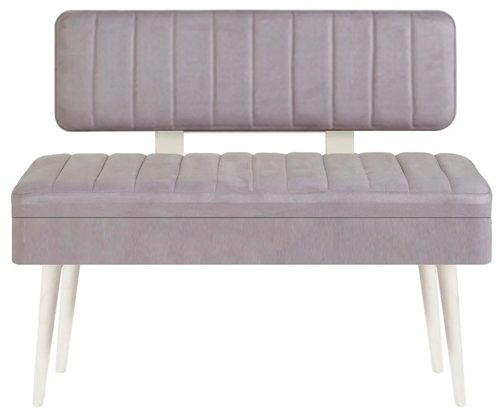 Conjunto de Mesa de Jantar Extensível e Cadeiras Vina – Branco e Cinze