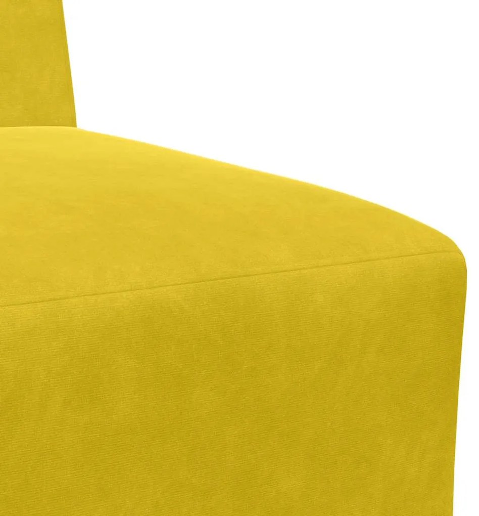 Poltrona 55 cm veludo amarelo