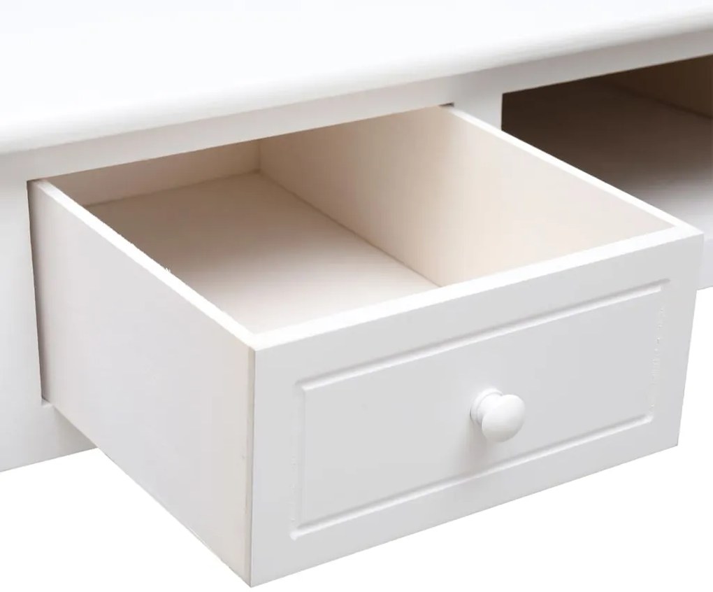 Secretária 108x45x76 cm madeira de paulownia maciça branco