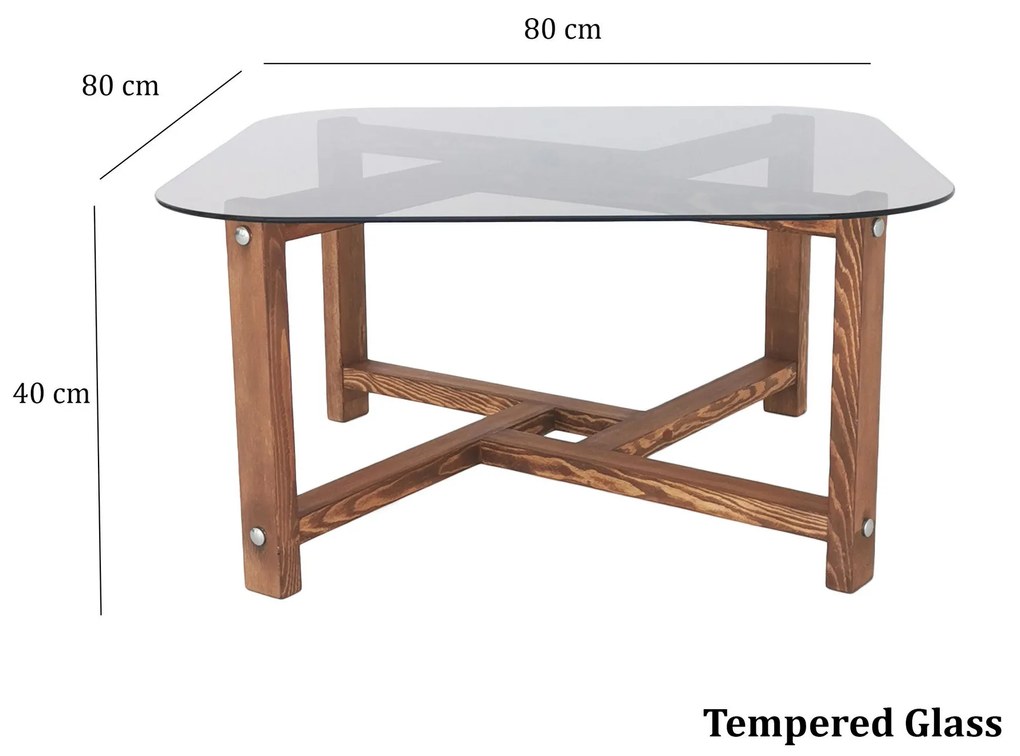 Mesa de Café Zen - Cor Carvalho - 80x40x80cm