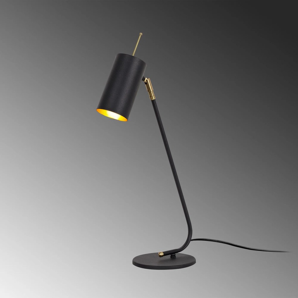 Candeeiro de Mesa Sivani – Preto e Dourado – 8 x 26 cm