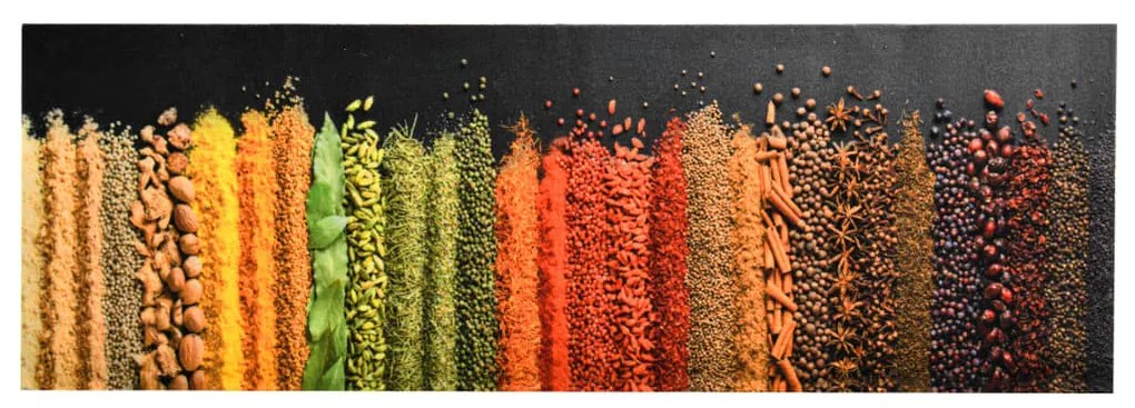 Tapete de cozinha lavável com design especiarias 45x150 cm