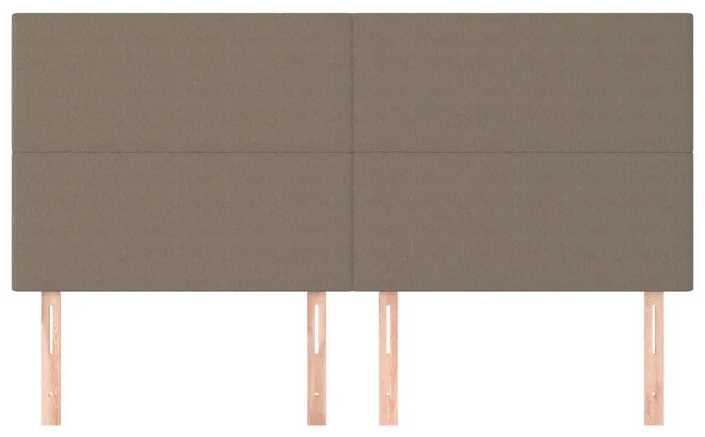 Cabeceira cama 4 pcs tecido 90x5x78/88 cm cinzento-acastanhado
