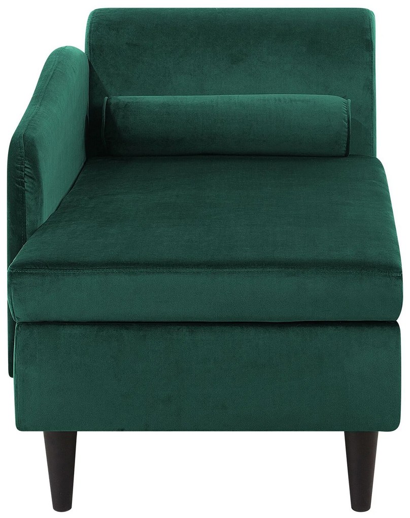 Chaise-longue à direita em veludo verde esmeralda LUIRO Beliani