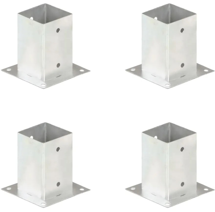 vidaXL Suportes para postes 4 pcs metal galvanizado 91 mm