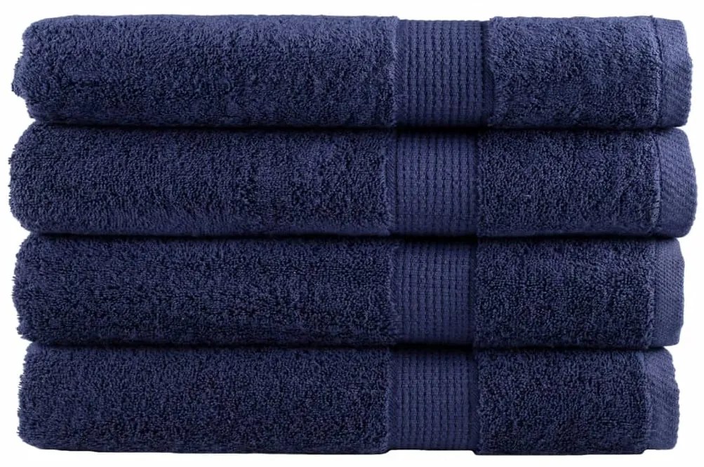 Toalhas premium SOLUND 4 pcs 100x200 cm 600 gsm azul-marinho